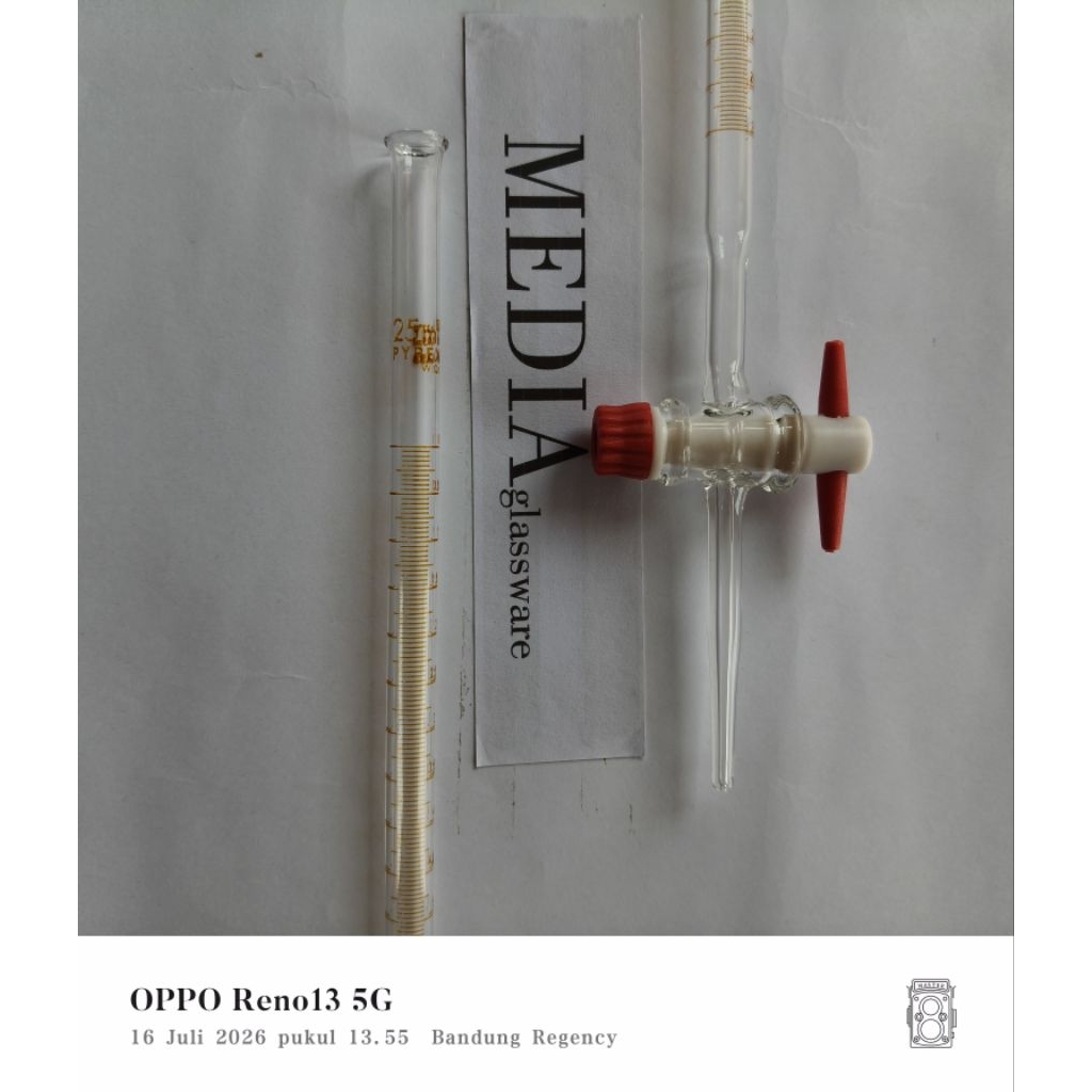 BURET 25 ML KERAN TEFLON PYREX CLASS A