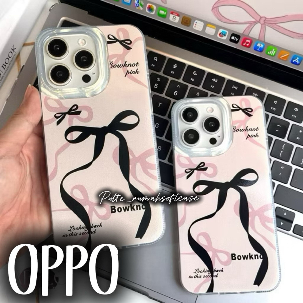 [OPPO] SOFTCASE ANDROID RIBBON PINK TPU SILICONE ANDROID OPPO A3X A57 A60 A18 A38 A15 A5S F9