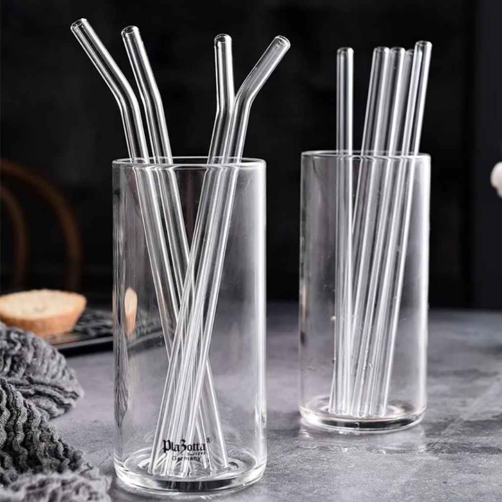 Sedotan Kaca Bengkok / Glass Straw / Pipet Bengkok / Pipet