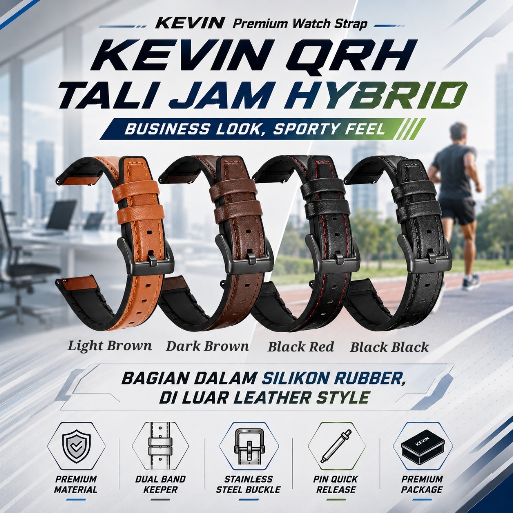 KEVIN Tali Jam Tangan Seiko 5 Sports SKX 40mm Lug 20mm | Leather Rubber Strap QRH