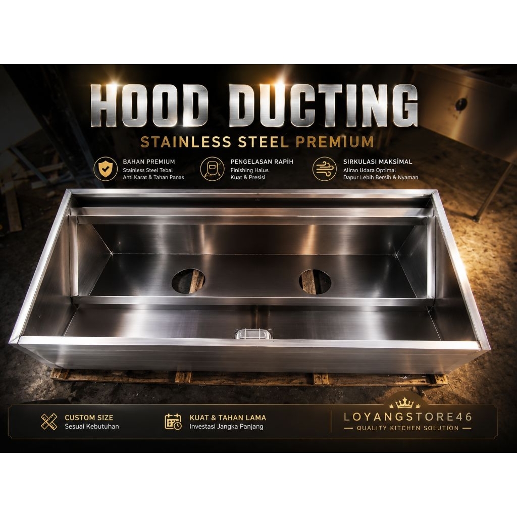 Exhaust Hood Ducting Stainless Steel  | Kitchen Hood Restoran, Cafe, Hotel, Rumah Makan