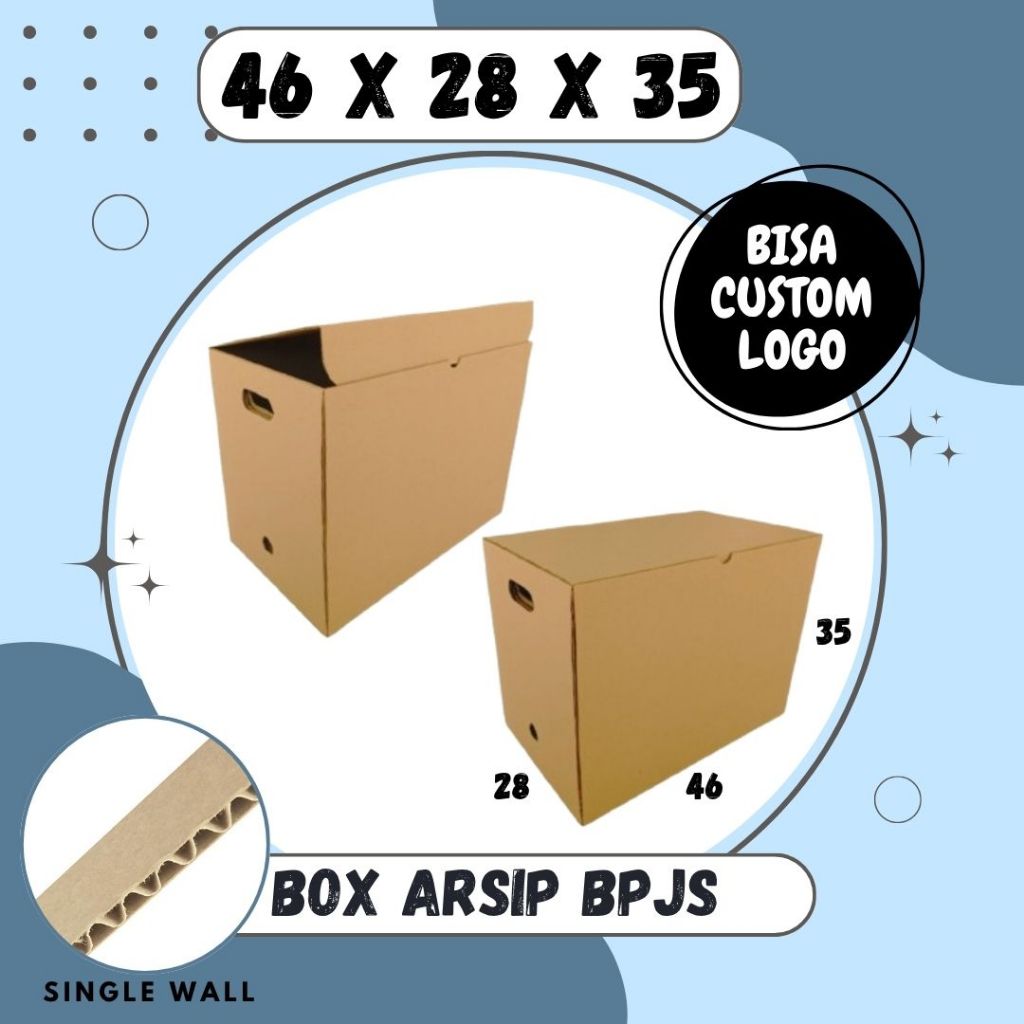 Box Arsip BPJS 46x28x35 Kardus Arsip Dus Packing/polos/File/filebox/arsipbox/box Dokumen