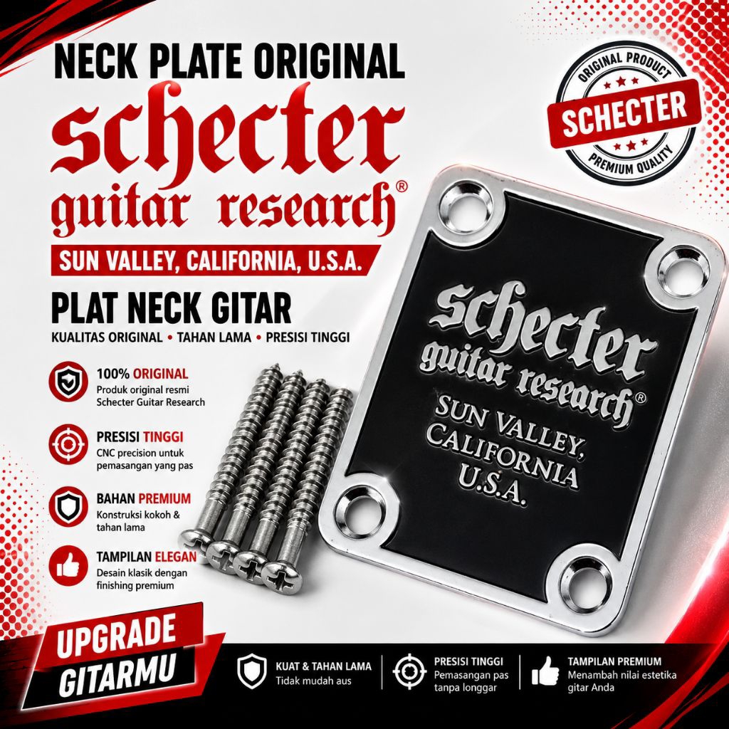 Neck Plate Gitar Original Schecter Sun Valley