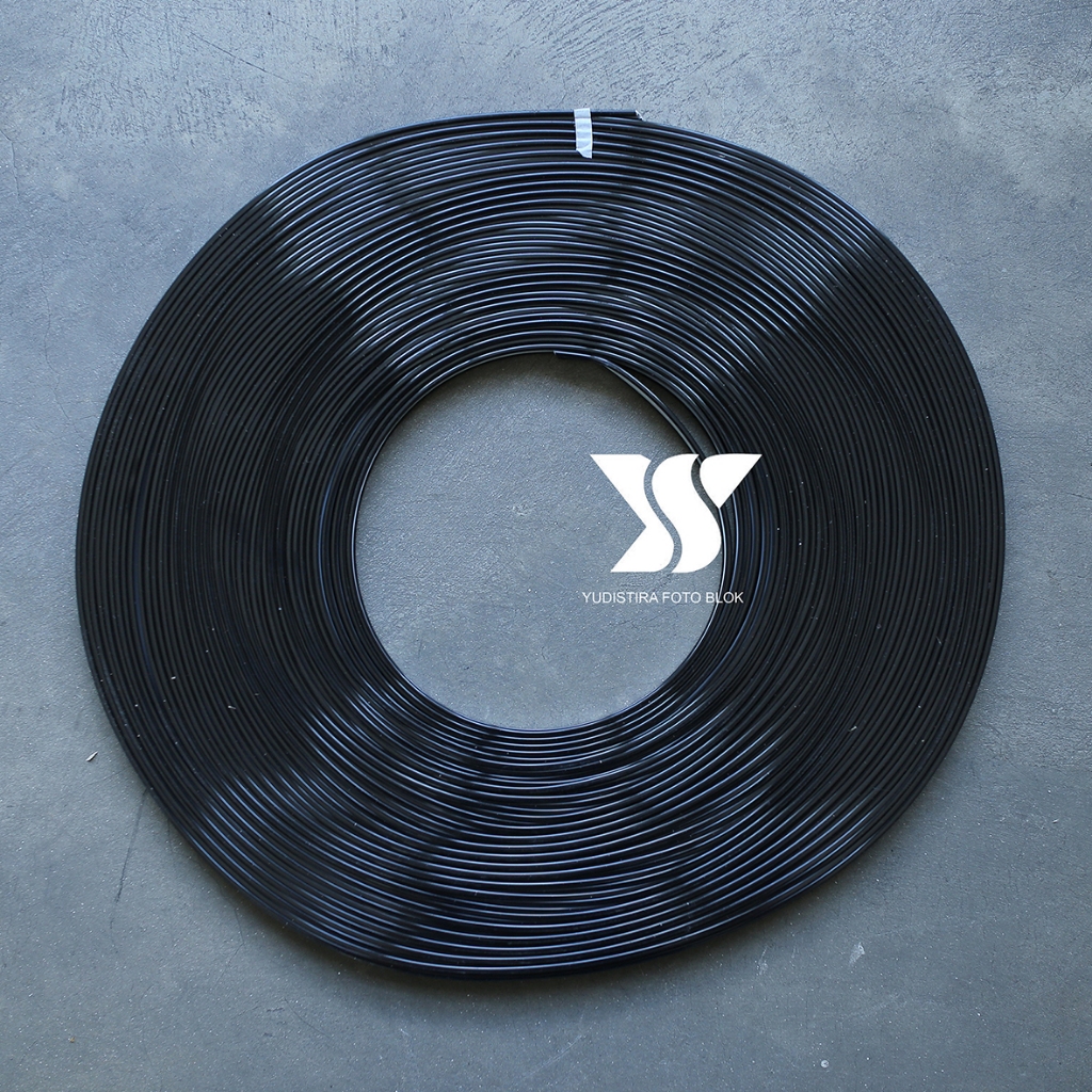 1 ROLL PVC BLACK Edging Liss Karet untuk Photoblock, cermin 12mm