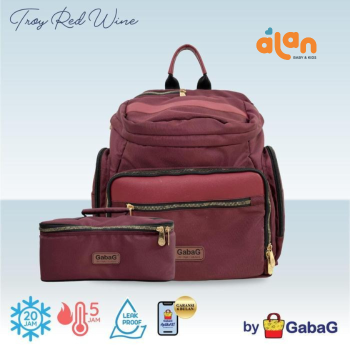 Tas Gabag Troy Red Wine - Backpack Cooler Bag Troy / Tas Multifungsi
