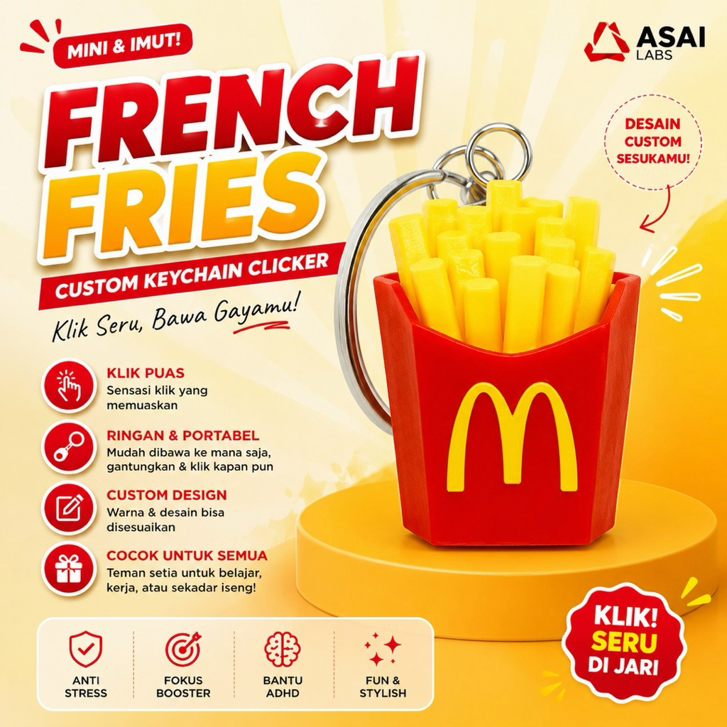GANTUNGAN KUNCI FRENCH FRIES / M*D FRENCH FRIES