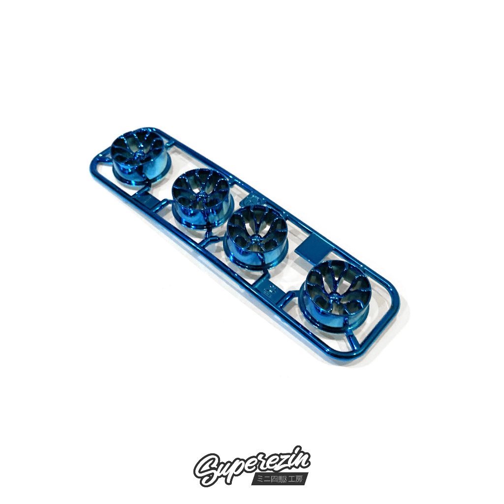 Tamiya 95528 Blue Plated Wheel Set Y-Spoke