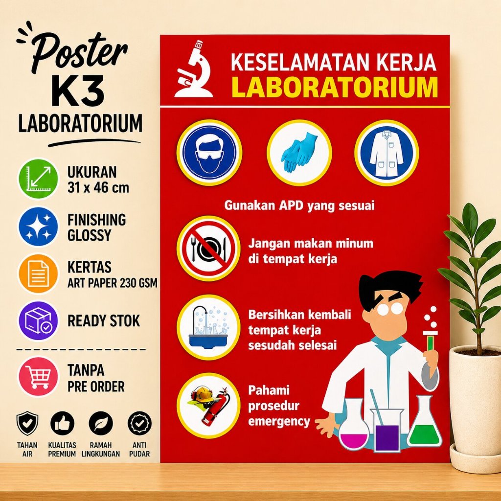 Poster Keselamatan Kerja Laboratorium - Poster K3