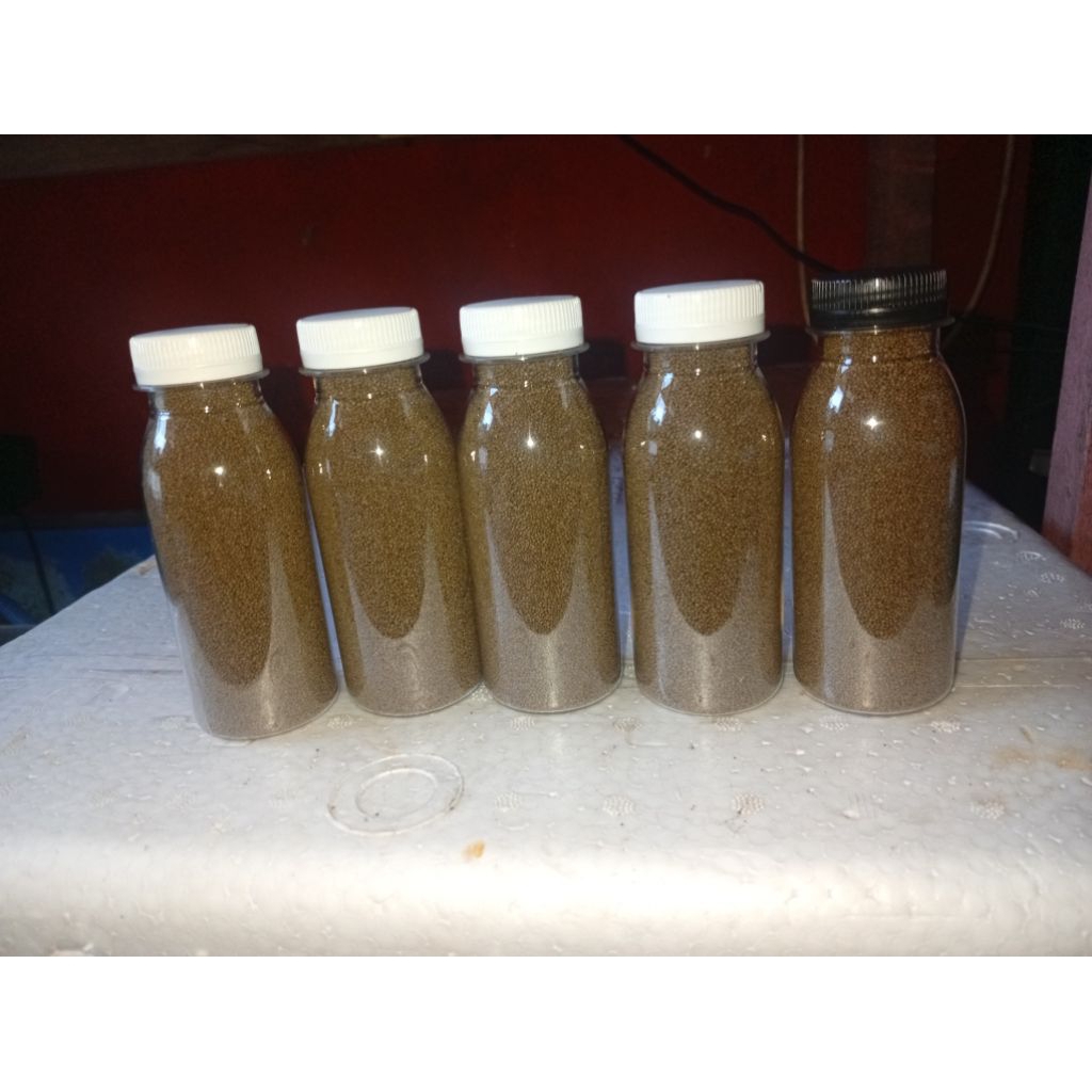 Pakan ikan Kecil Botolan,, bisa utk cupang, glofish, molly, koki dan lain lain