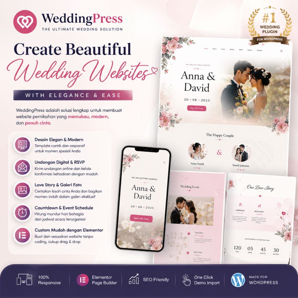 WEDDINGPRESS - ELEMENTOR TEMPLATES FOR WEDDING INVITATION