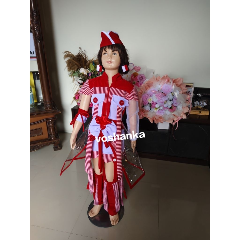 Kostum Casual merah putih anak 17