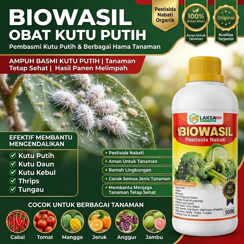 BIOWASIL 500ML Obat Kutu Putih Pestisida Nabati Organik Pembasmi Kutu Putih Tanaman Buah Sayuran Cab