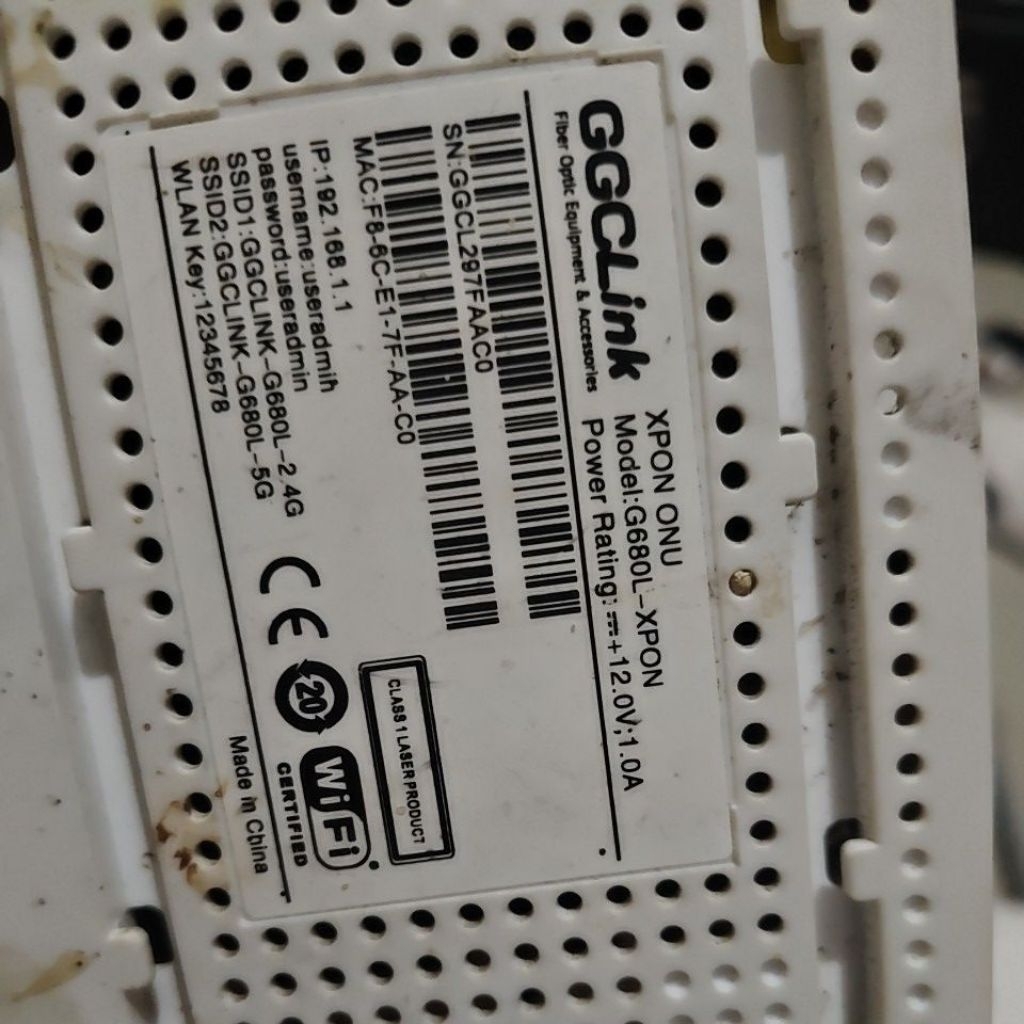 ONT XPON Ggclink Dualband G680L Postel bekas Normal