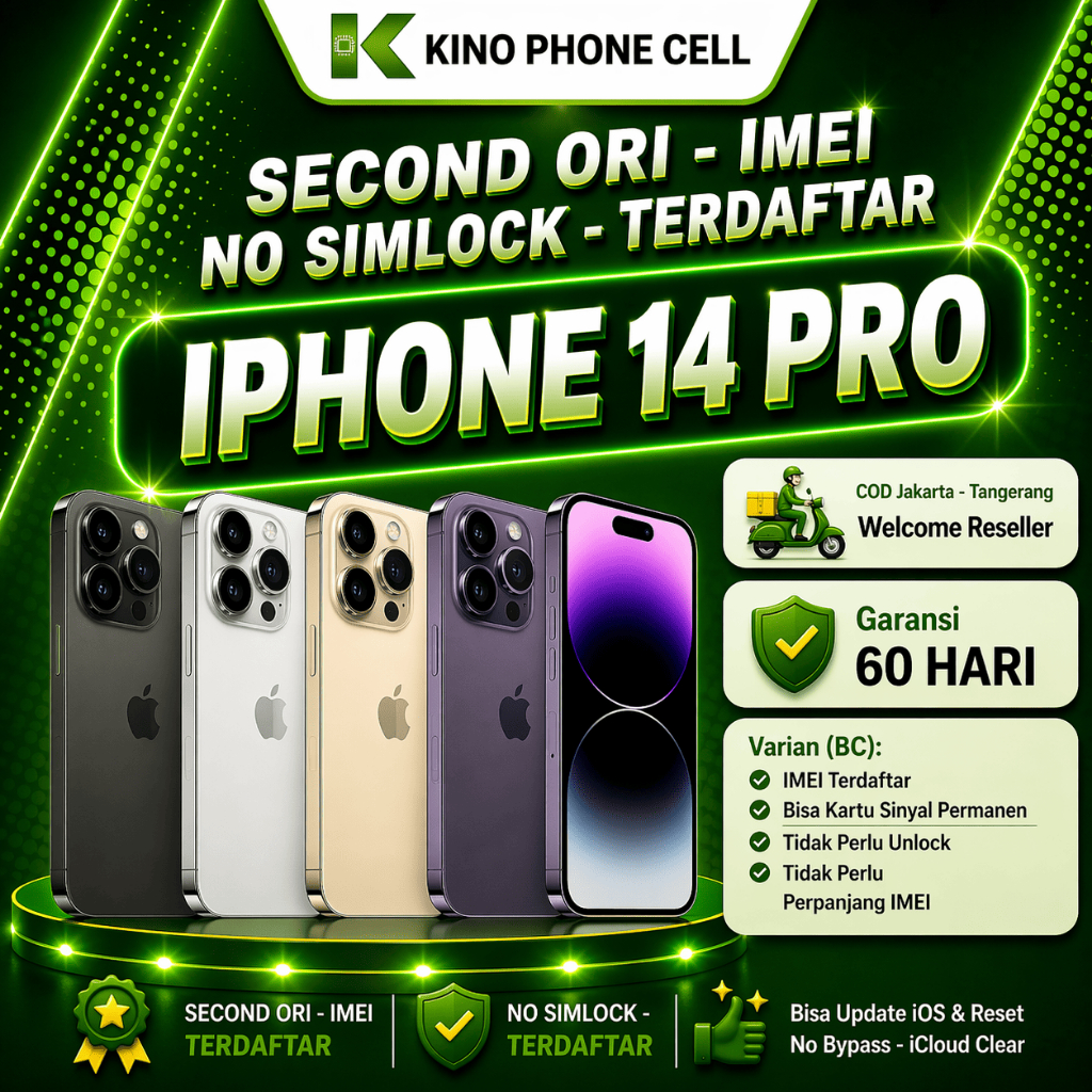 BC IPHONE 14 PRO MAX & 14 PRO Beacukai Second Bekas 128GB 256GB KinoPhoneCell