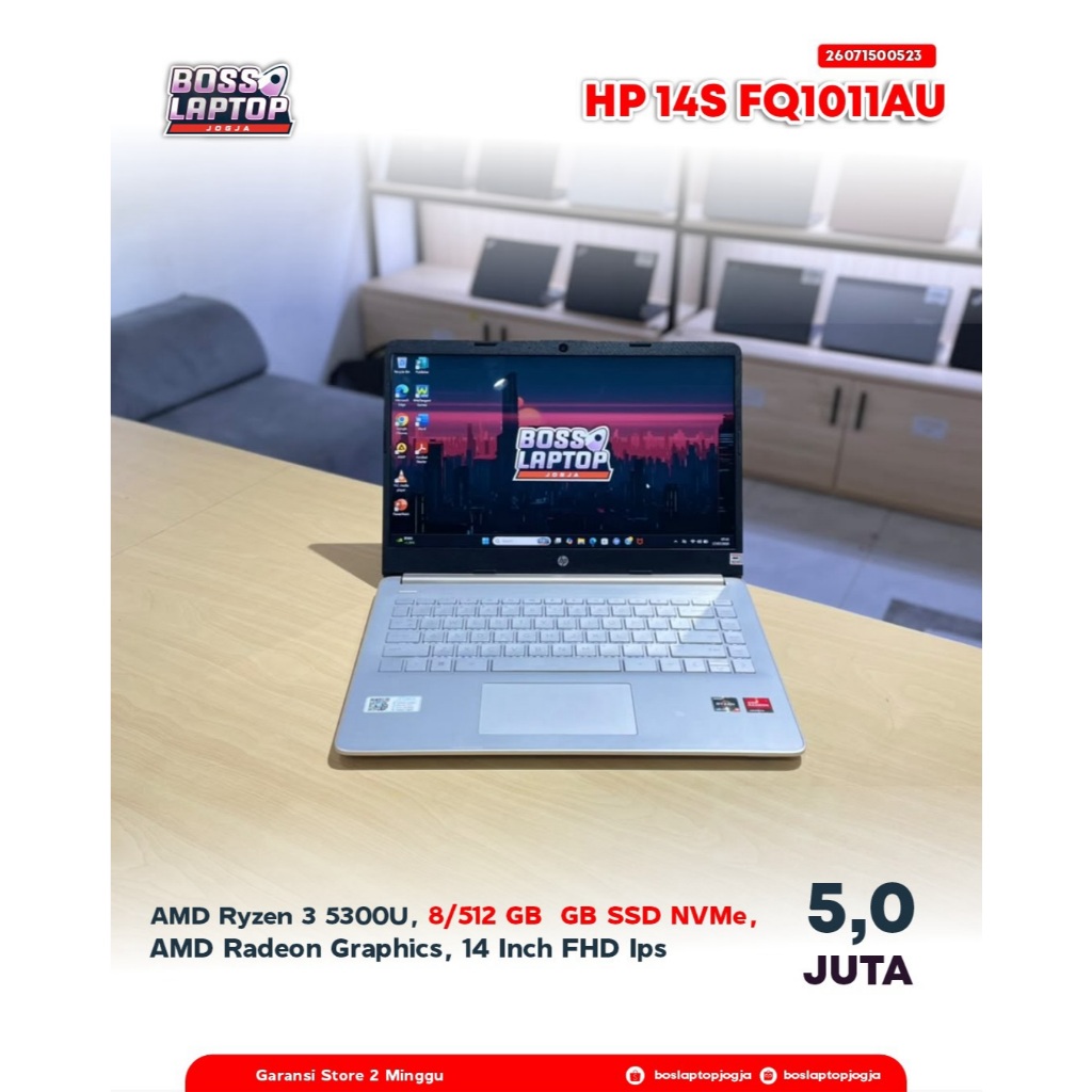 HP 14S-FQ1009AU Ryzen 3 5300U 8/512 GB