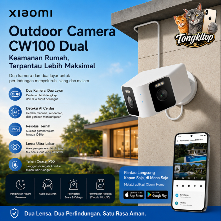 smart camera wifi cctv outdoor xiaomi CW100 Dual camera original