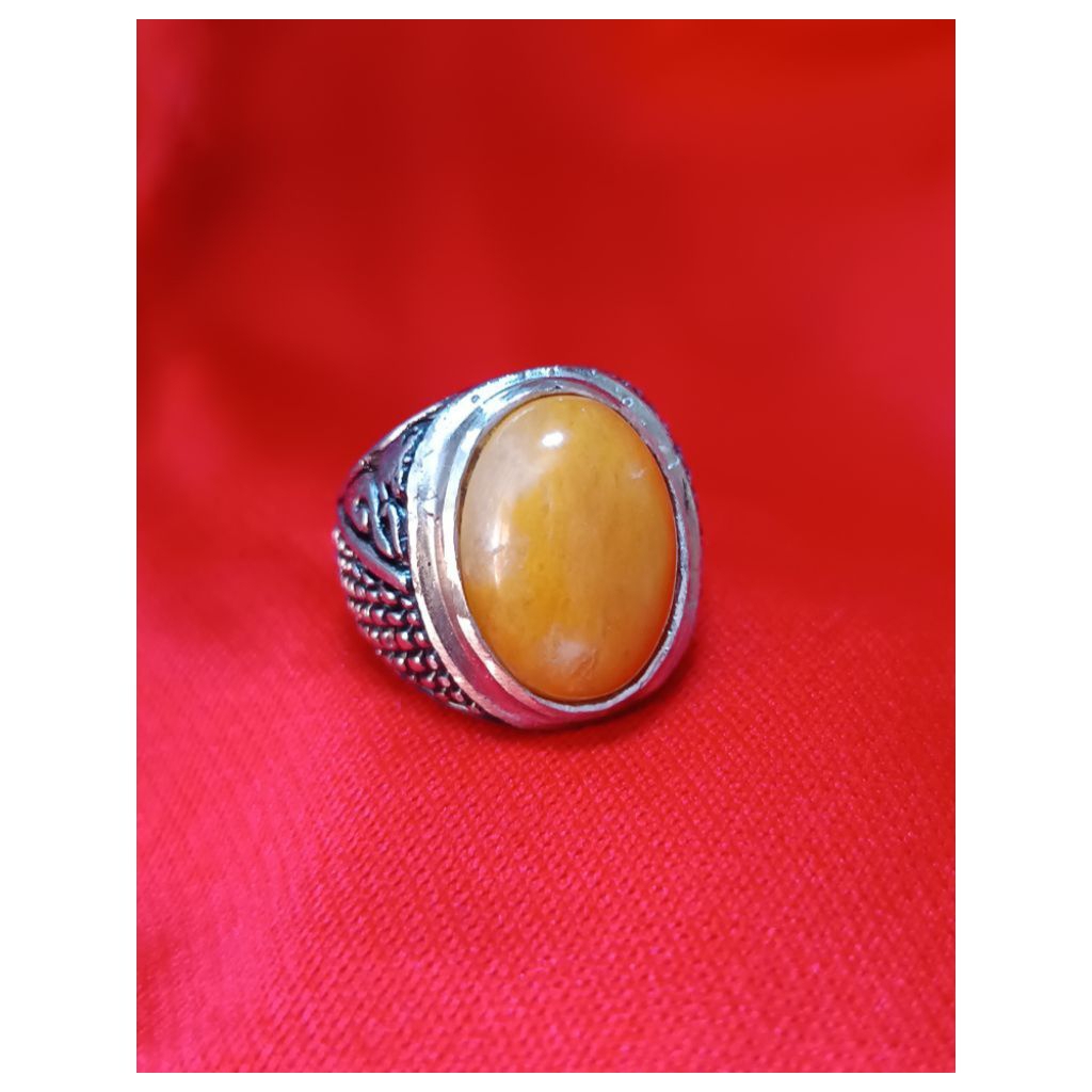 Cincin Batu Akik Manigajah MG Natural 18 mm Ring Mban Alpaka Super