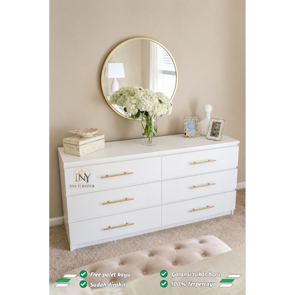 Meja drawer Meja nakas 6 laci