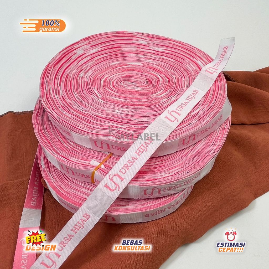 100 Lusin Woven Leher / Woven Kerah /woven bordir/woven tenun/label kain/woven label