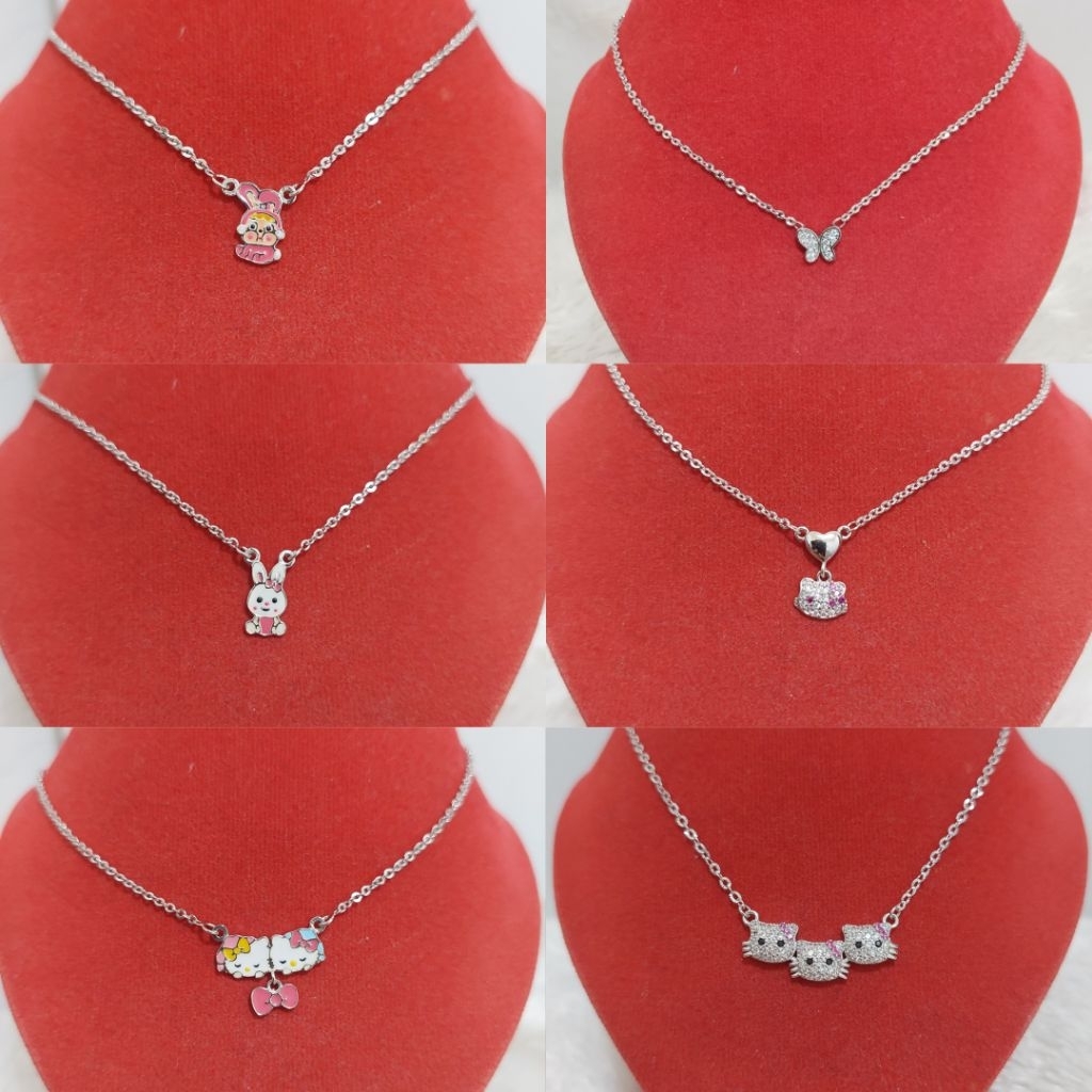 Kalung Anak Perempuan Perak Asli 925 Lapis Emas Putih - Anti Karat - Perhiasan Anak