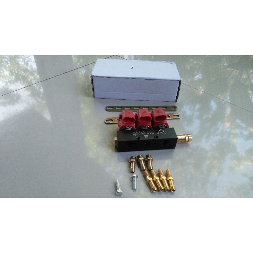 RAIL INJEKTOR GAS(LPG/CNG) MERK VALTEK 3 SILINDER 3OHM