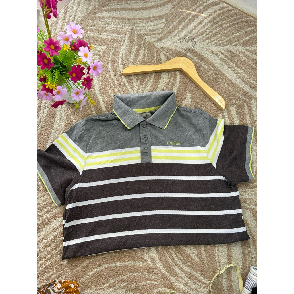 Polo shirt kaos kerah pria Lecaf size M