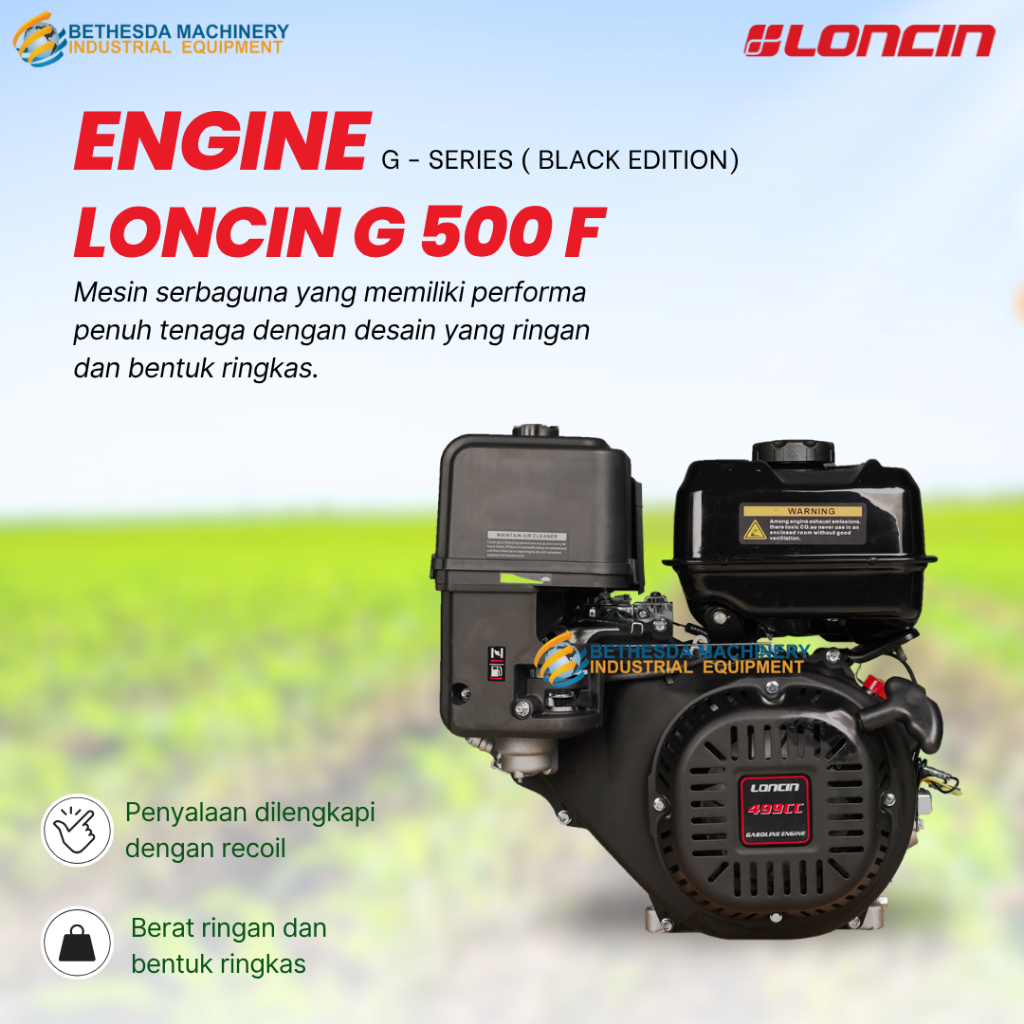 Mesin Penggerak 17 HP Loncin G 500 F Gasoline Engine Bensin Loncin