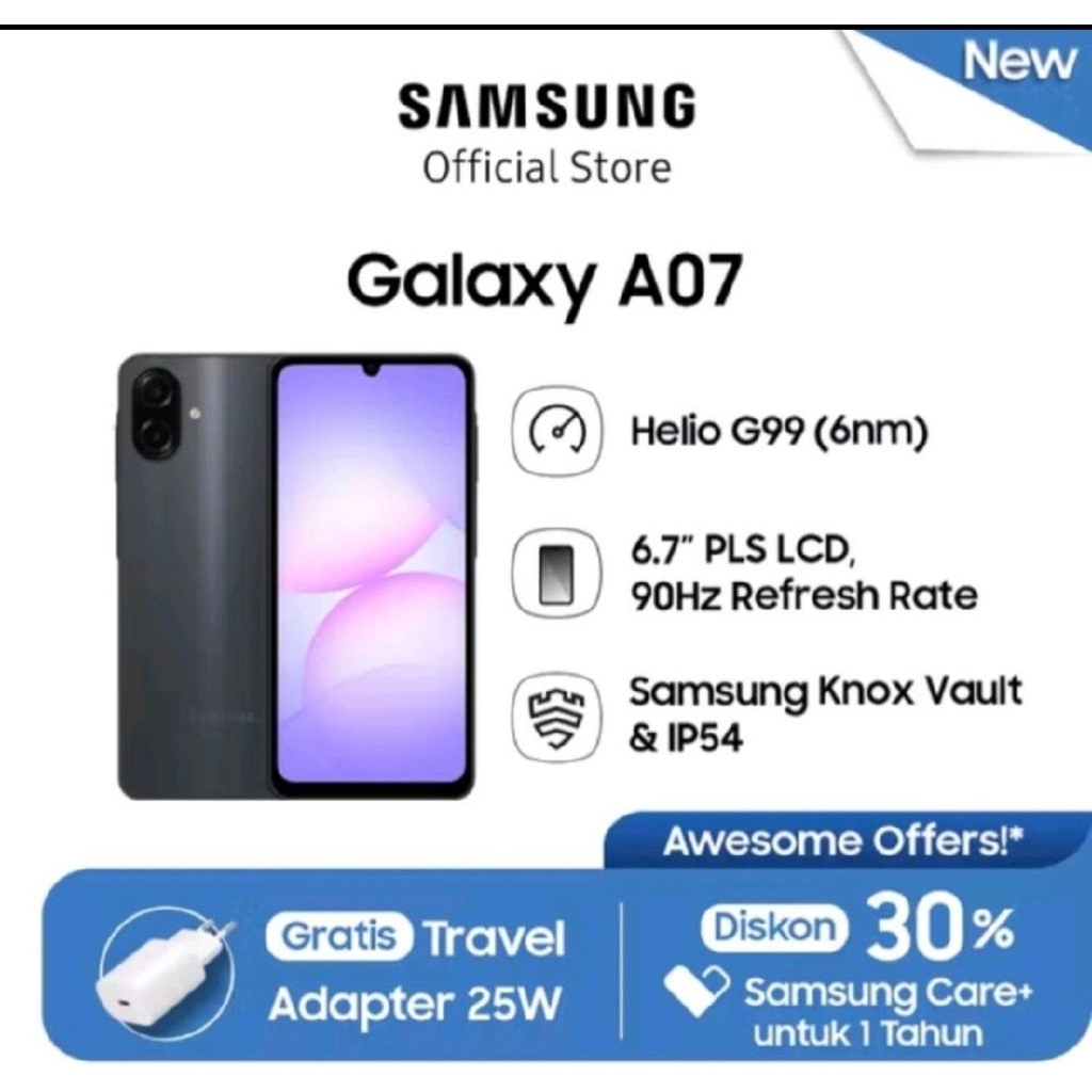 HP SAMSUNG GALAXY A07 4/64GB SAMSUNG GALAXY A07 RAM 4GB ROM 64GB RESMI