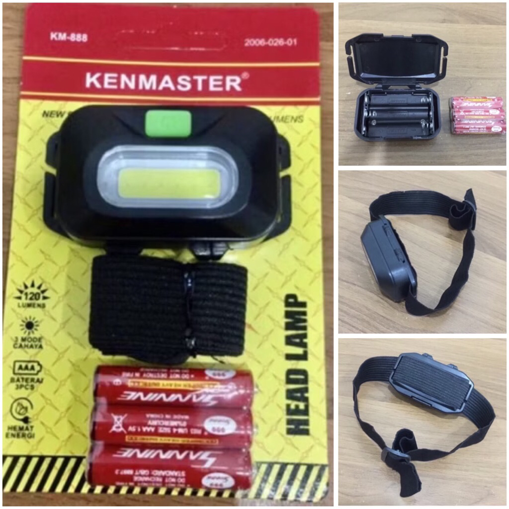 head lamp LED kenmaster km888 senter kepala led lampu led headlamp lampu kepala 3 model lampu ( 3bat