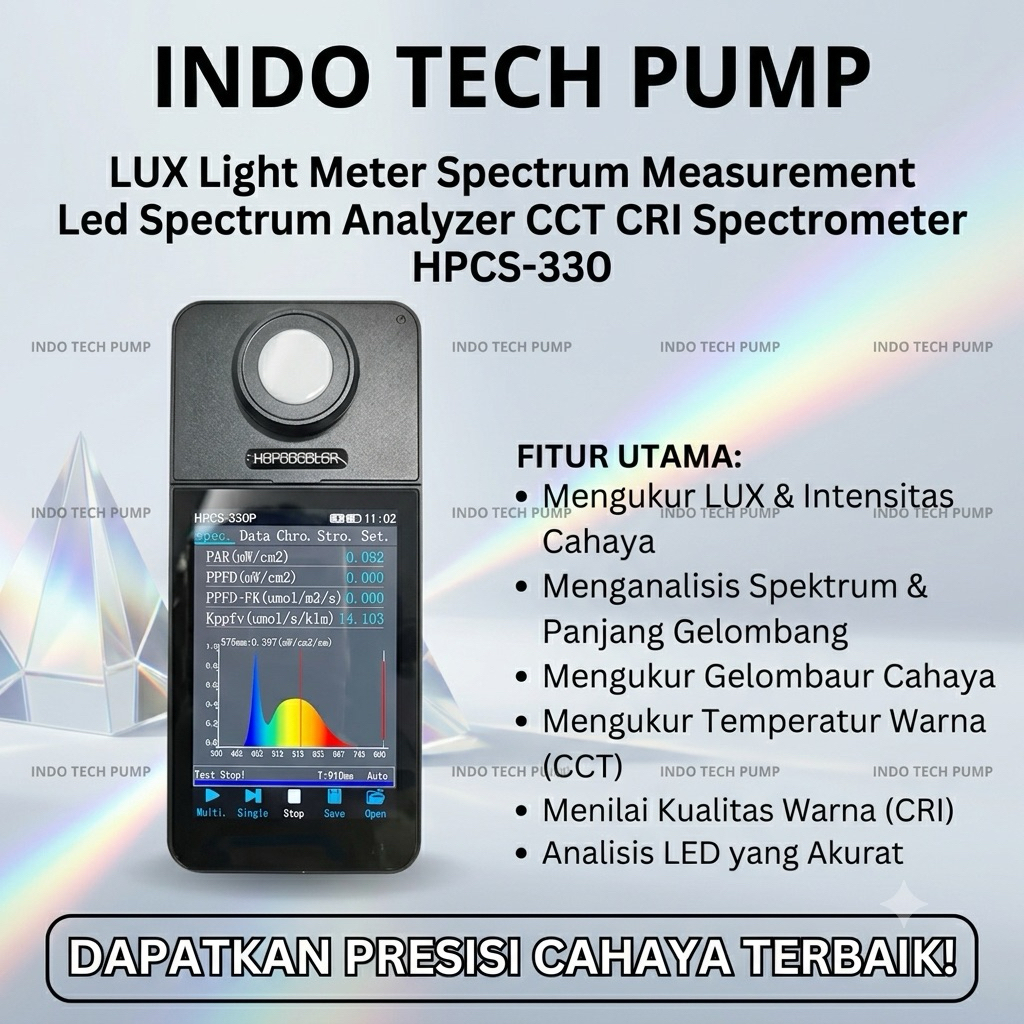 LUX Light Meter Spectrum Measurement Led Spectrum Analyzer CCT CRI Spectrometer HPCS-330