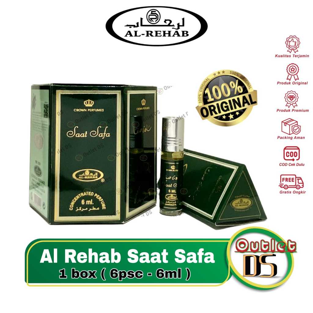 Parfum Al Rehab Saat Safa 6ml 1 Box 6 botol | Minyak Wangi Alrehab Original | Parfum arab | oleh ole