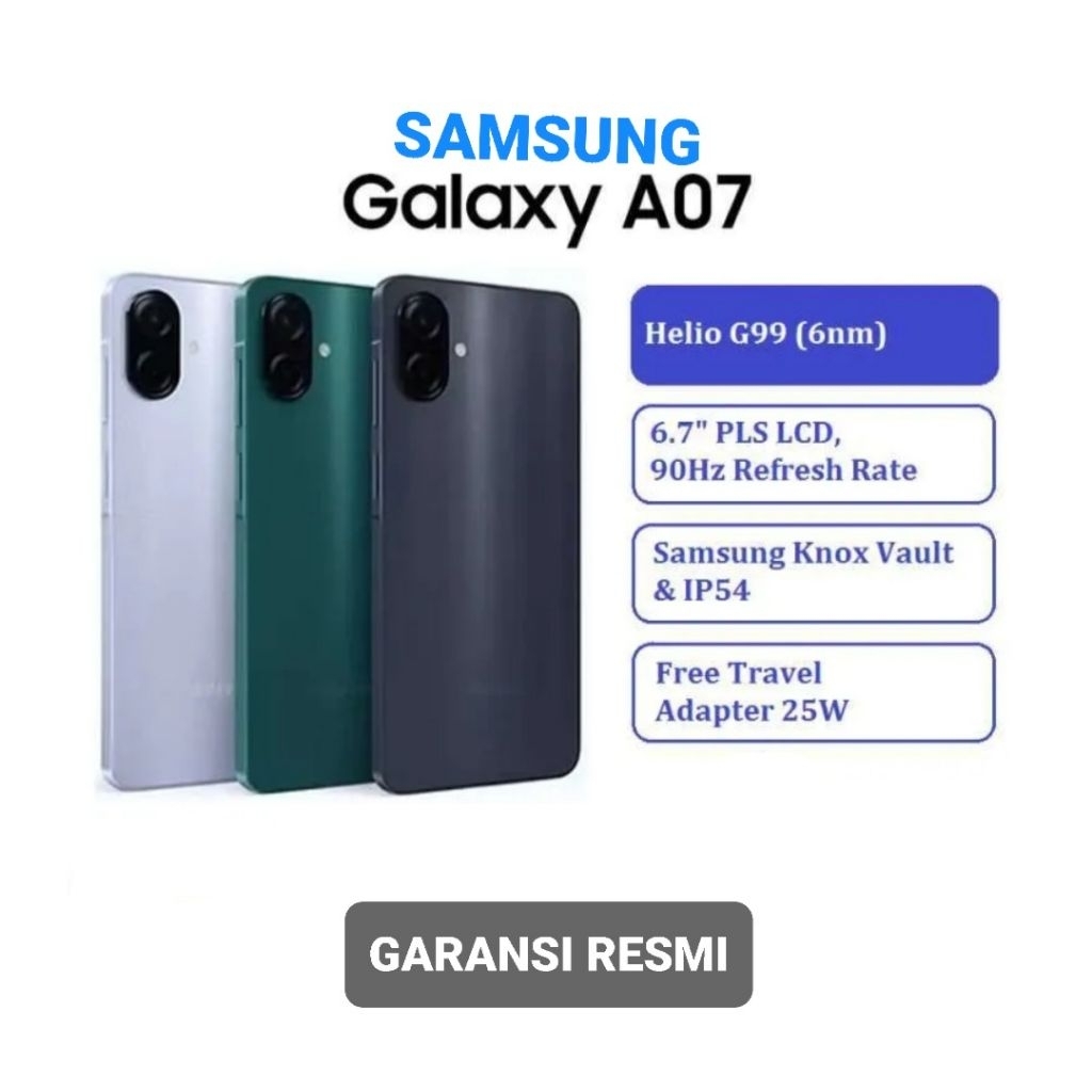 HP SAMSUNG A07 8/256 GB - NEW SAMSUNG A07 RAM 8GB ROM 256GB GARANSI RESMI