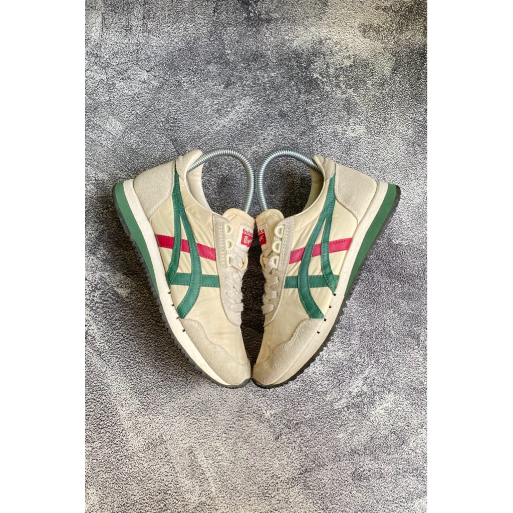 Onitsuka Tiger Dualio Green Red Sneakers Preloved Size 36 Putih Hijau