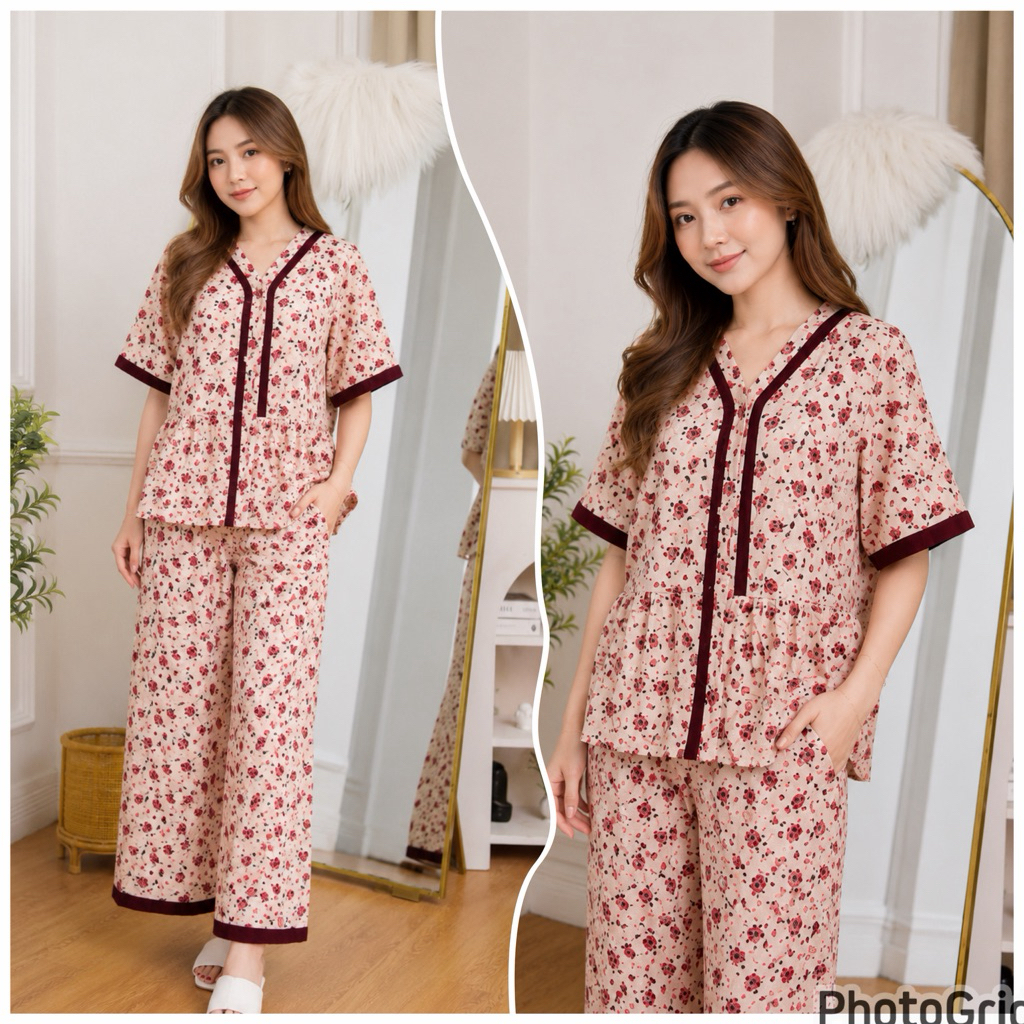 setelan moana/oneset moana/kancing depan/panjang/setelan antipelakor/setelan panjang/bigsize/katun r