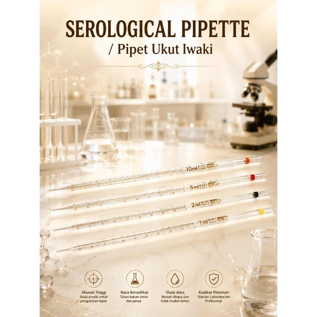 PIPET UKUR SEROLOGI / PIPET UKUR UK 1ML,2ML,DAN 10ML Iwaki Pyrex