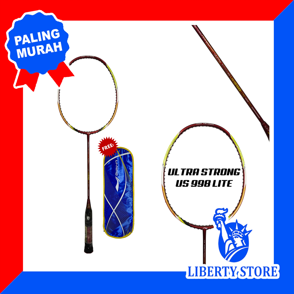 Raket Badminton ORIGINAL LINING ULTRA STRONG US998 LITE+ TAS