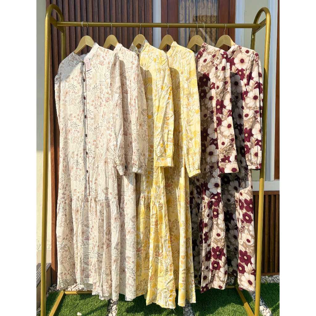 Dress Rayon Premium Crinkle Gamis Rayon Vintage