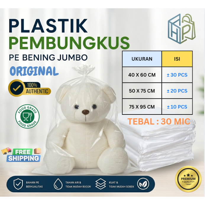 Haku Plastik Pembungkus PE BENING JUMBO Bahan ORIGINAL | PLASTIK PE / LDPE BENING BESAR KUAT | PLAST
