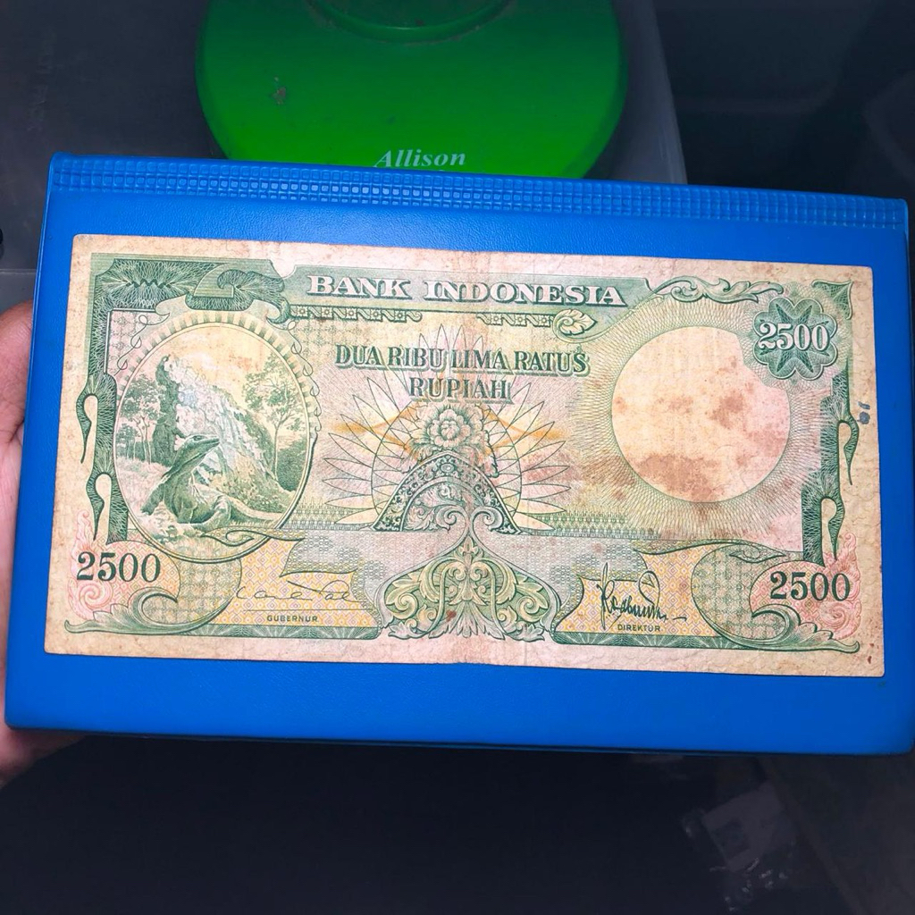 Uang Kuno Asli Rp. 2500 Komodo 2 Huruf