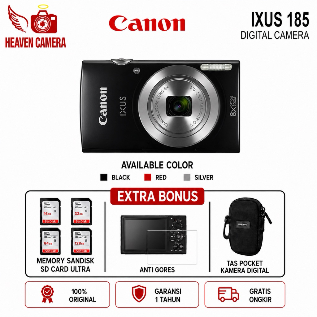 CANON IXUS 185 / KAMERA CANON IXUS 185 / CANON IXUS 185 DIGITAL CAMERA