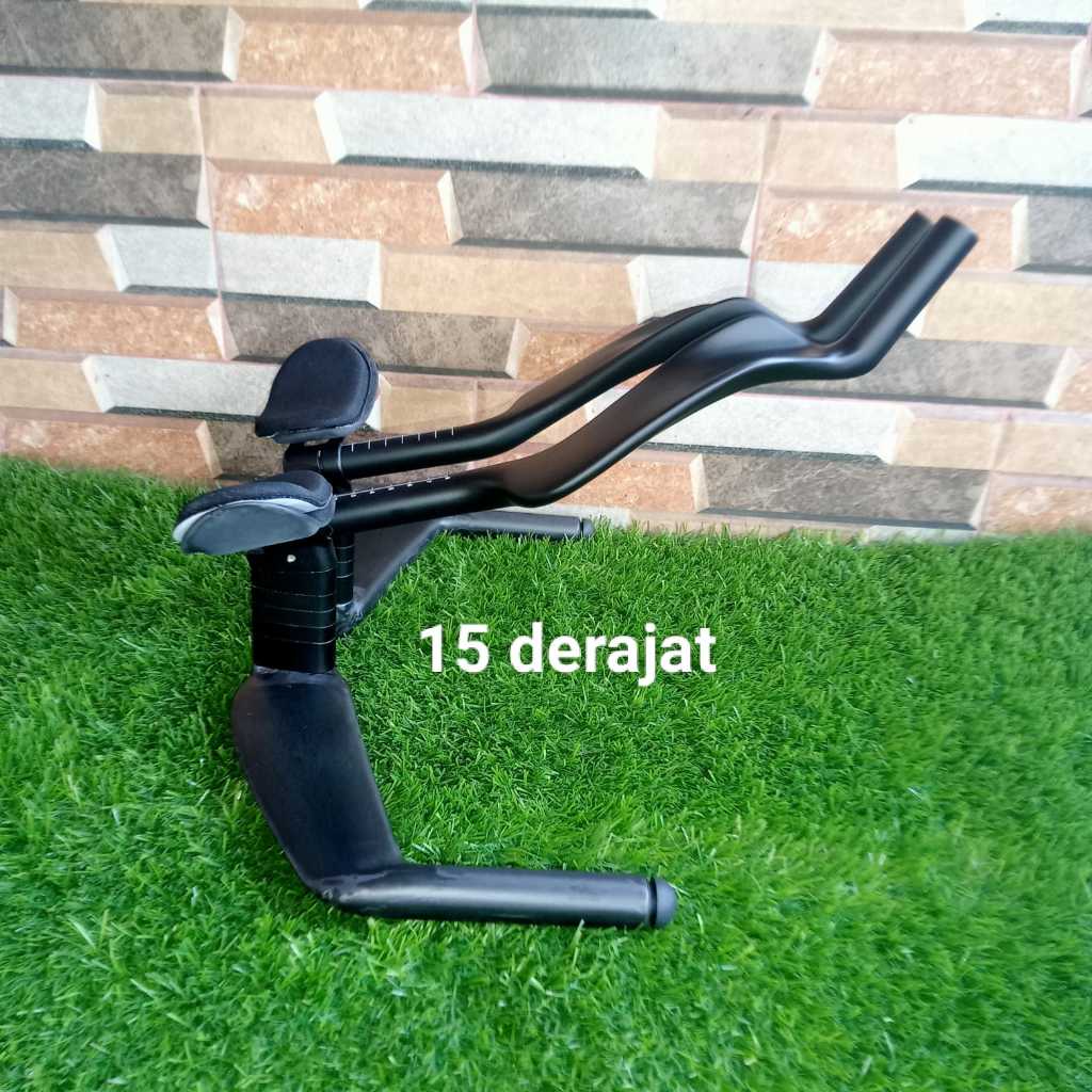 HANDLE BAR ITT CARBON MODEL PRO -1 STANG CARBON ITT BAR AERO ITT SPACER 15 DERAJAT TRIATHLON HANDLE 