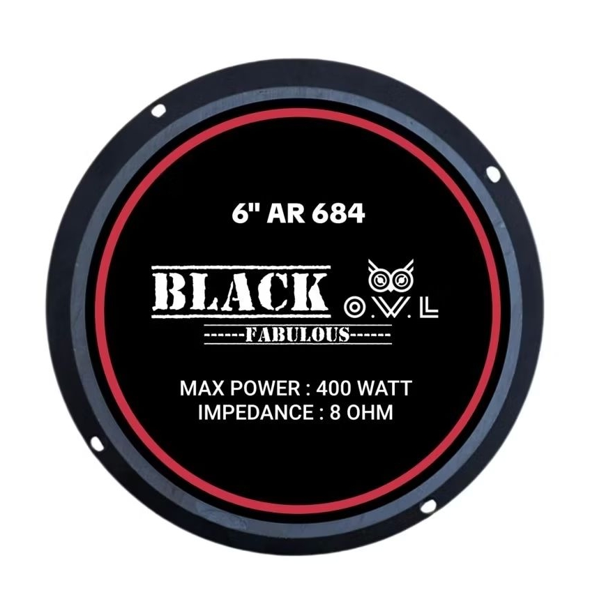 BLACK OWL 6" AR 684 fabulous komponen speaker 6 inch array 400 Watt 8 ohm premium speaker