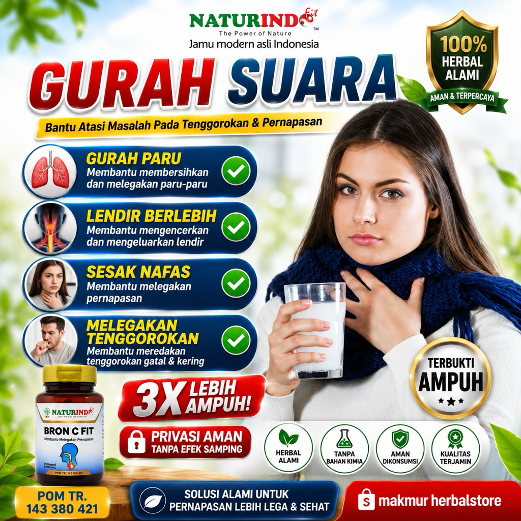 Obat Herbal Gurah Suara Merdu Ampuh Alami Nyaring Melengking Naturindofit