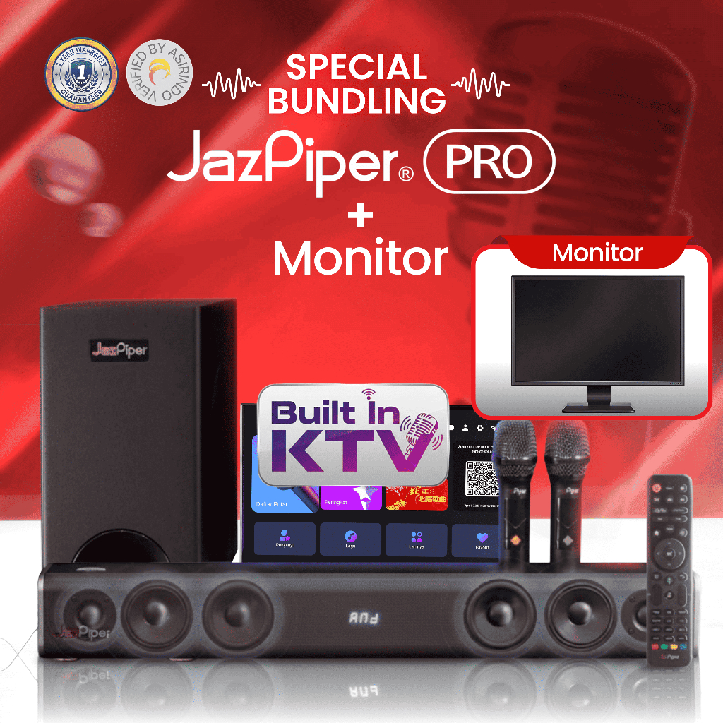 Bundling Monitor JazPiper PRO - Professional Karaoke Soundbar / Home Theatre Soundbars / Alat Karaok