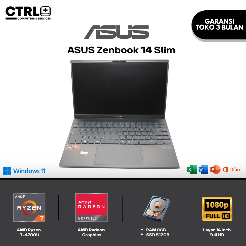 ASUS Zenbook 14 Slim (Ryzen 7 4700U / RAM 8GB / SSD 512GB)