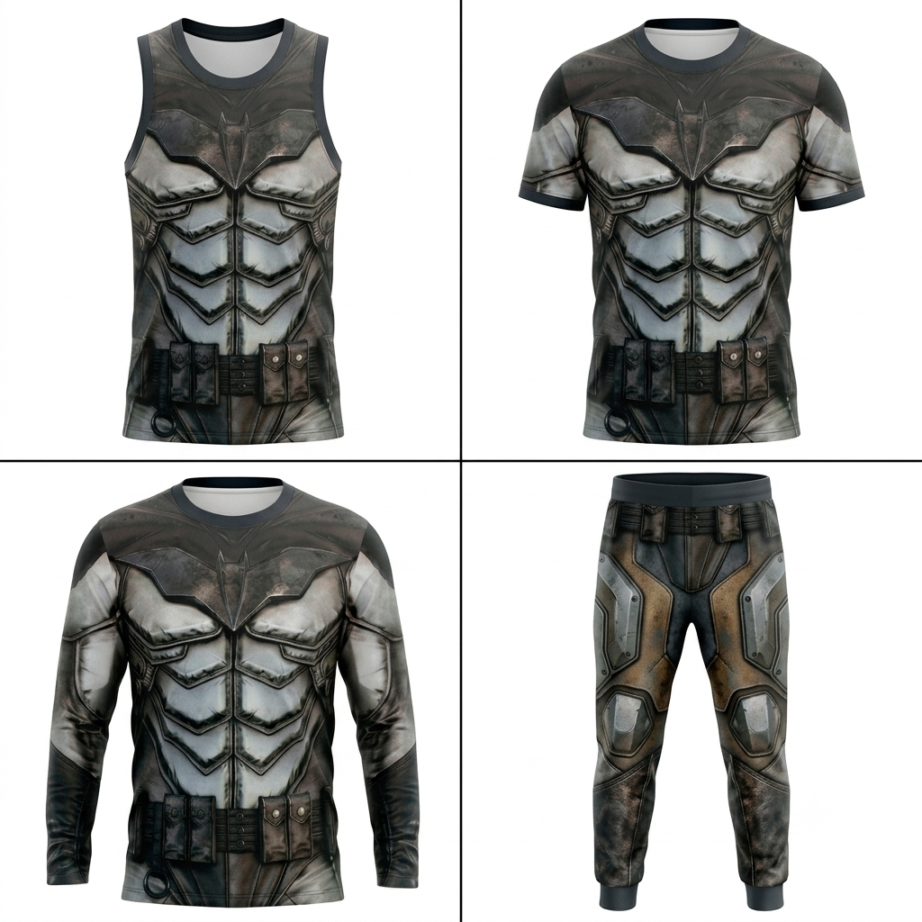 Jersey 3D Fullset Collection Batman Arkham Noel Suit Lengkap Tank Top, Kaos Lengan Pendek, Lengan Pa