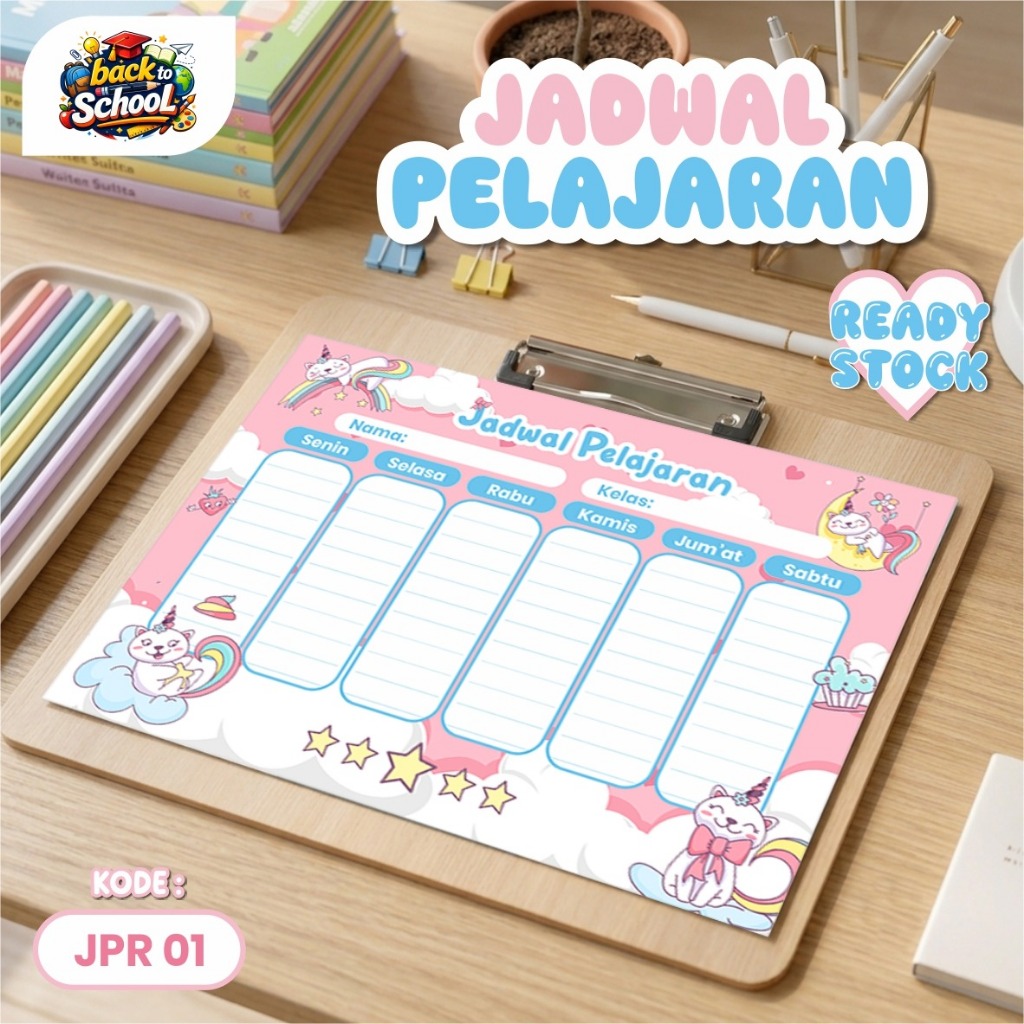 Poster Jadwal Pelajaran Sekolah Jadwal Pelajaran Hiasan Dinding Weekly Planner