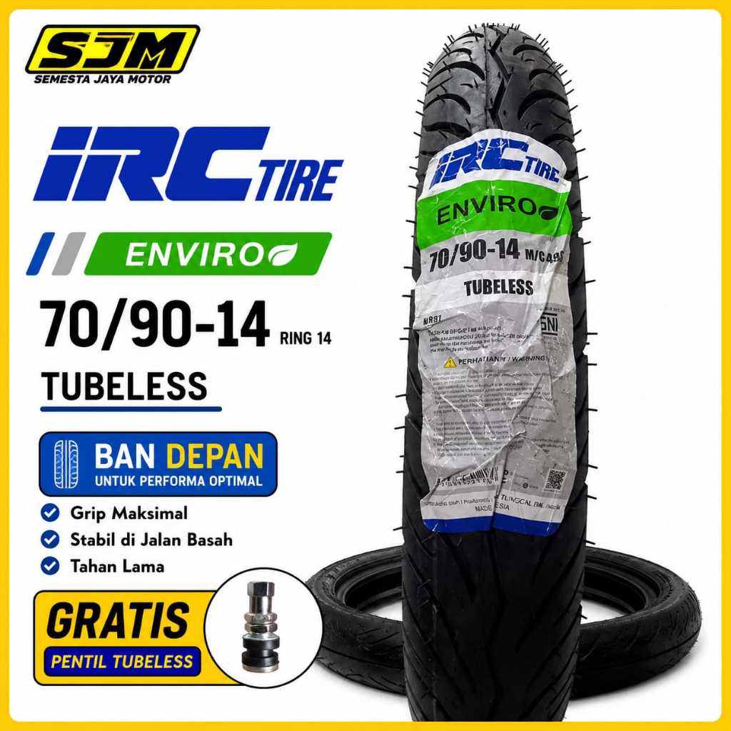 BAN LUAR IRC ENVIRO NR91 TUBLES 70/90 ring 14 Ban Depan Matic Mio