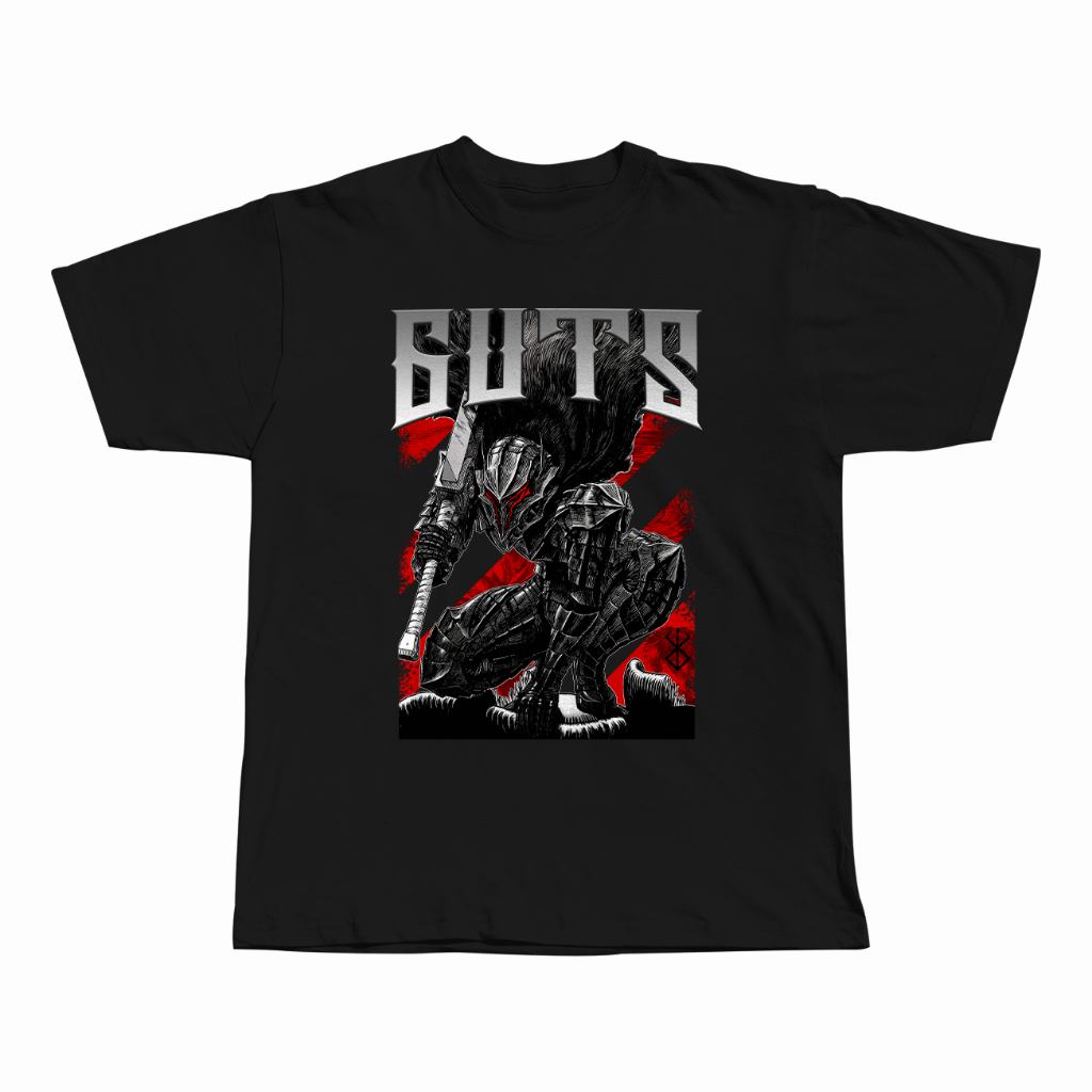Kaos Anime BERSERK GUTS BERSERKER ARMOR V2 Front Only Distro Unisex Jepang Katun