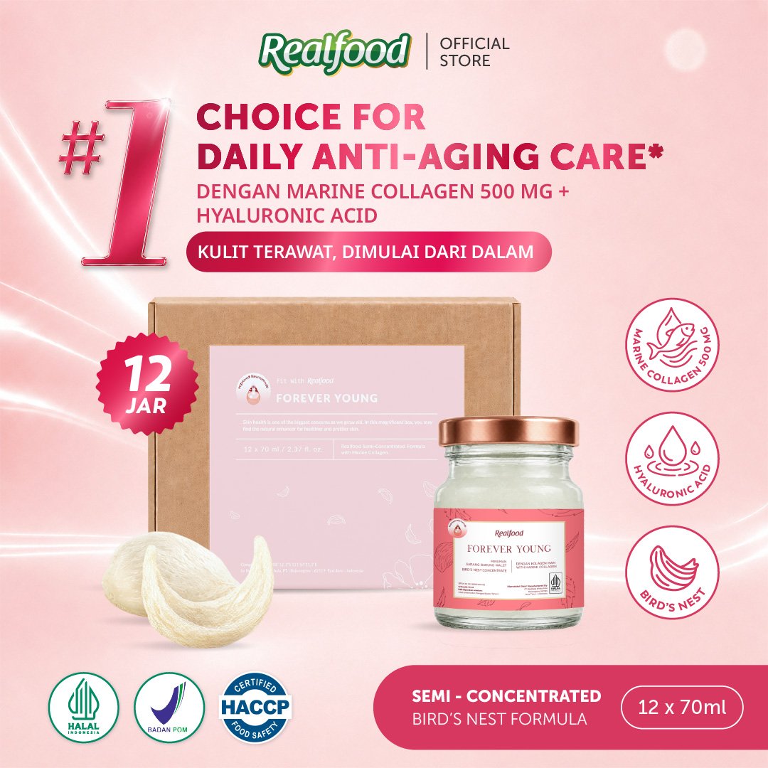 Realfood Forever Young | Minuman Sarang Burung Walet | Beauty Drink | Collagen Drink | Glowing Skin 
